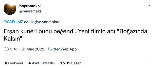 Cem Yılmaz'ın Netflix'te zirveye oturan Erşan Kuneri dizisinden daha Erşan Kunerice film ismi önerileri geldi.