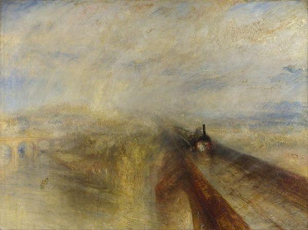 13. J. M. W. Turner - Yağmur, Buhar ve Hız - Büyük Batı Demiryolu (1844)