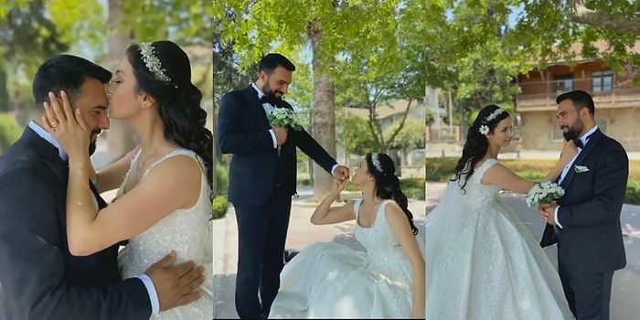 Damat Nasıl Poz Verirmiş Görün: Düğün Fotoğrafı Çekiminde Damat Rolüne Giren Gelinin Muhteşem Pozları