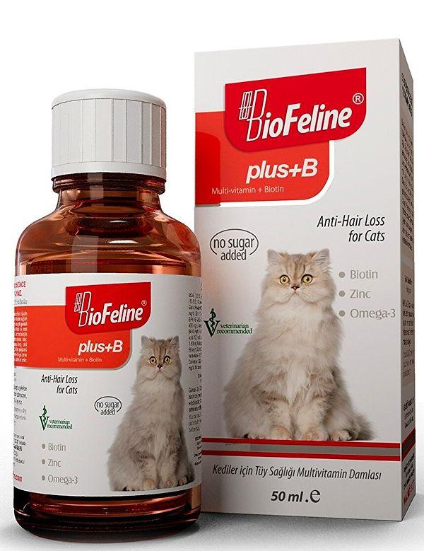 8. Yoğun B vitamini içerikli tüy döküm önleyici kedi damlası.
