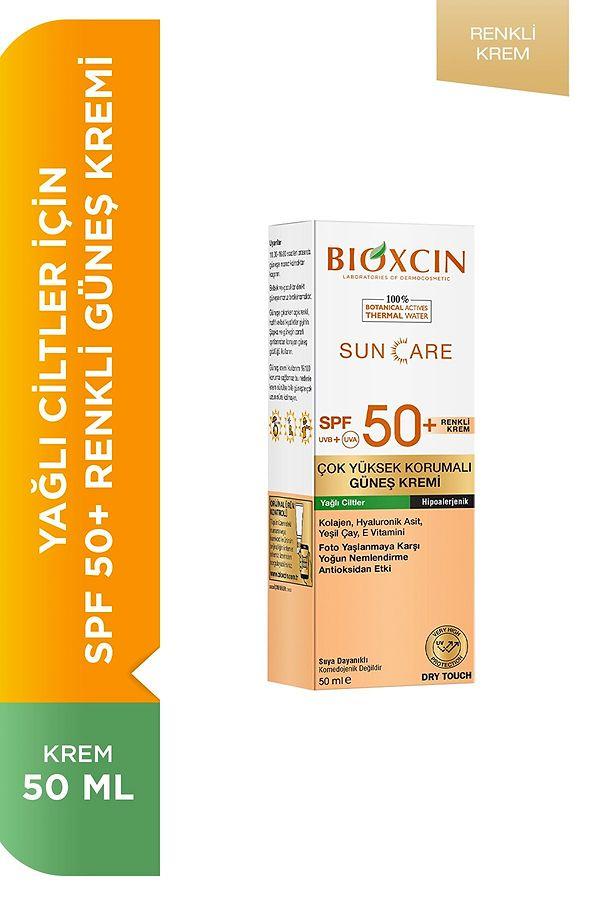 16. Bioxcin yağlı ciltler için renkli güneş kremi.