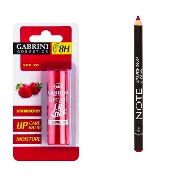 2. Gabrini Lip Care Strawberry + Note Cosmetics Ultra Rich Color Dudak Kalemi 13 Hollywood Pink