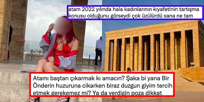 Mezuniyet Töreninden Sonra Anıtkabir'e Giden Bir Kadının Giydiği Kıyafet ve Pozu Tartışma Yarattı