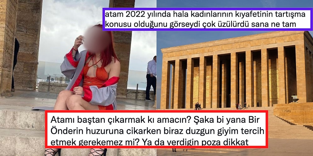 Mezuniyet Töreninden Sonra Anıtkabir'e Giden Bir Kadının Giydiği Kıyafet ve Pozu Tartışma Yarattı
