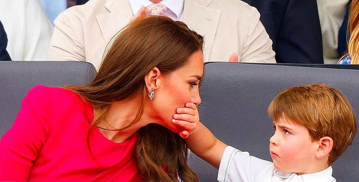 Kate Middleton'ın Ağzını Eliyle Kapatıp Susturan ve Nanik Yapan Prens Louis'in Gündem Olan Görüntüleri