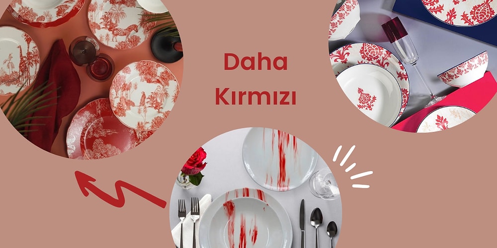 Masanıza Biraz Enerji Gelmesi İçin Alabileceğiniz Kırmızı Yemek Takımları