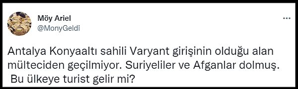 Görüntüleri çeken ve sosyal medyada paylaşan "@MonyGeldi" isimli kullanıcı "Bu ülkeye turist gelir mi?" dedi.