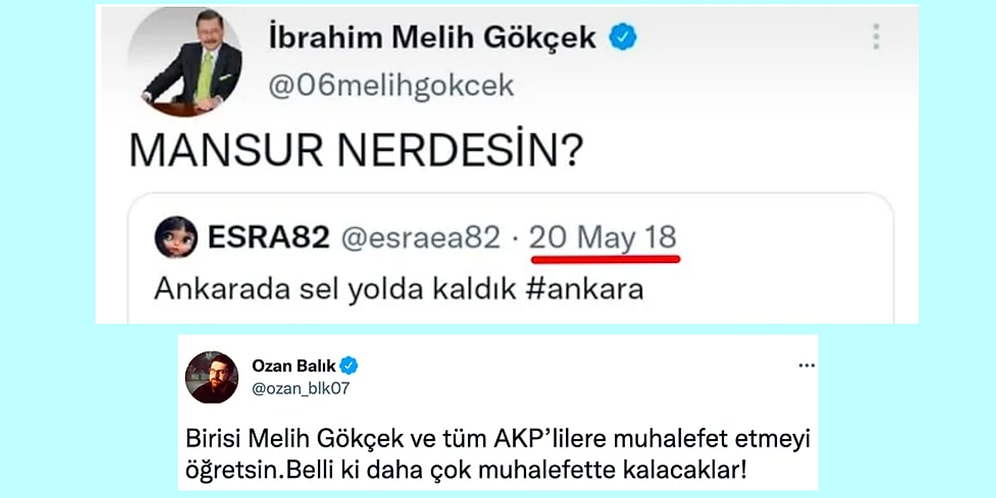 Melih Gökçek Mansur Yavaş'ı Eleştirmek İçin AKP Döneminin Görüntülerini Paylaşınca Alay Konusu Oldu