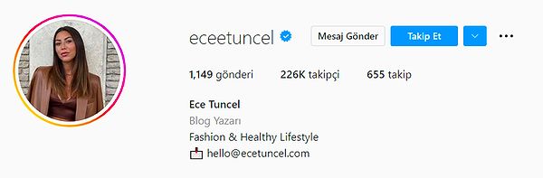 Ece Tuncel Instagram Hesabı