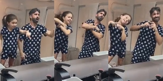 Kız Babası Olmasının Hakkını Veren Abimizin, Aynı Kıyafeti Giydiği Kızıyla Eğlenerek Dans Ettiği Müthiş Anlar