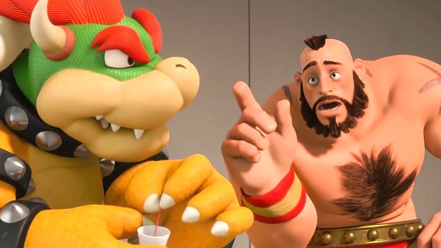 15. Wreck it Ralph'ta Bowser'ın bardağını tutuş biçimi Nintendo ve Disney arasında tartışmaya yol açtı. Bowser'ın görseldeki bardak tutma modeli Nintendo'nun fikriydi, istekleri üzerine sahne bu şekilde düzeltildi.