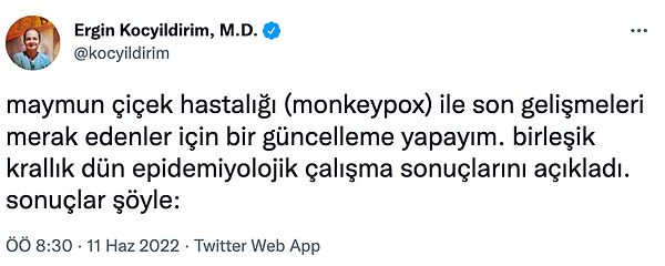 Maymun Çiçeği ile ilgili son gelişmeler şu şekilde...