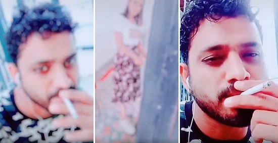 Bir Kadını Gizlice Videoya Çekerek Taciz Eden Yabancı Uyruklu Erkek, Ardından Selfie Yapıp Sigara İçti