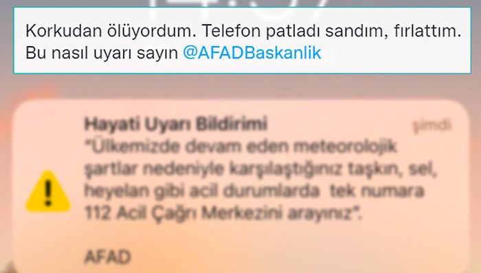 Gönderdiği Bildirimle Herkesin Aklını Alan AFAD'a Tepkiler