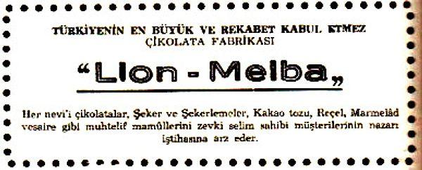 Bonus: Türkiye'deki ilk çikolata fabrikası 1920'de kurulmuştur: Melba Çikolataları!