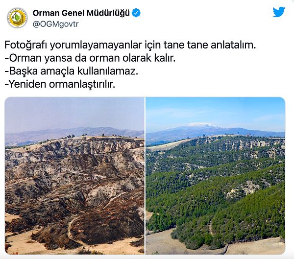 Orman Genel Müdürlüğü orman yangınları hakkında bir paylaşım yaptı