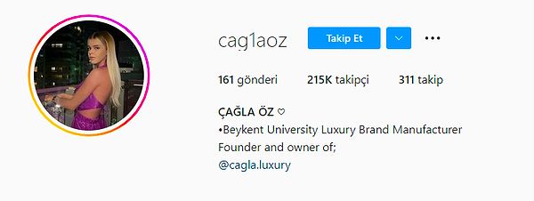 Çağla Öz'ün Instagram Hesabı