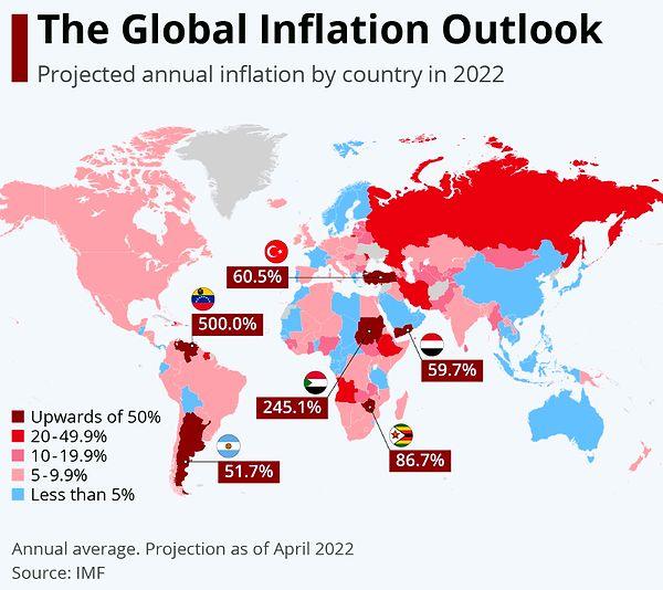 Dünya ülkelerinde nisan ayı enflasyonu