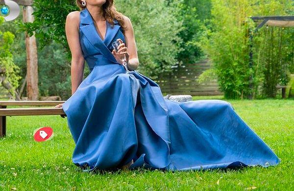 9. Nalan'ın giydiği mavi abiye elbise Hakan Yıldırım tasarımı!