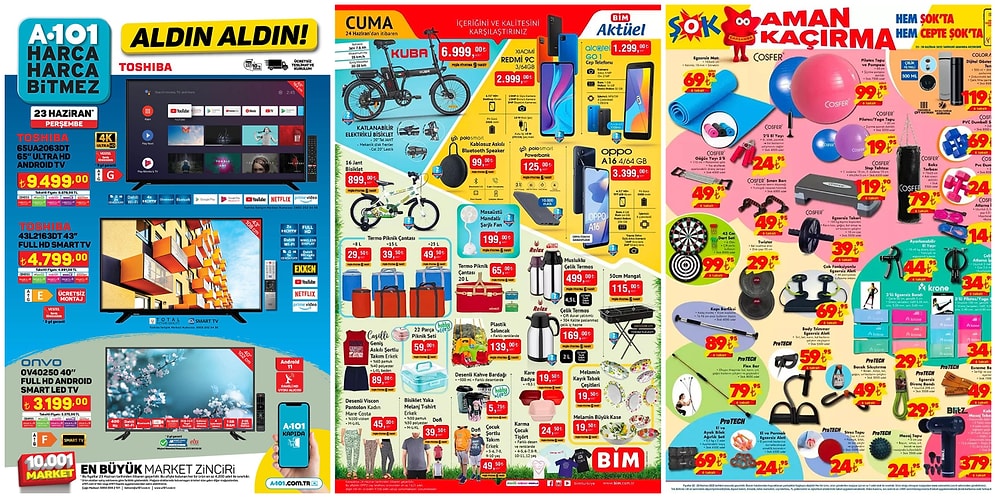 İndirim Günleri Başlıyor: 20 - 26 Haziran Haftasında A101, BİM ve ŞOK Aktüel Ürünler Listesinde Neler Var?
