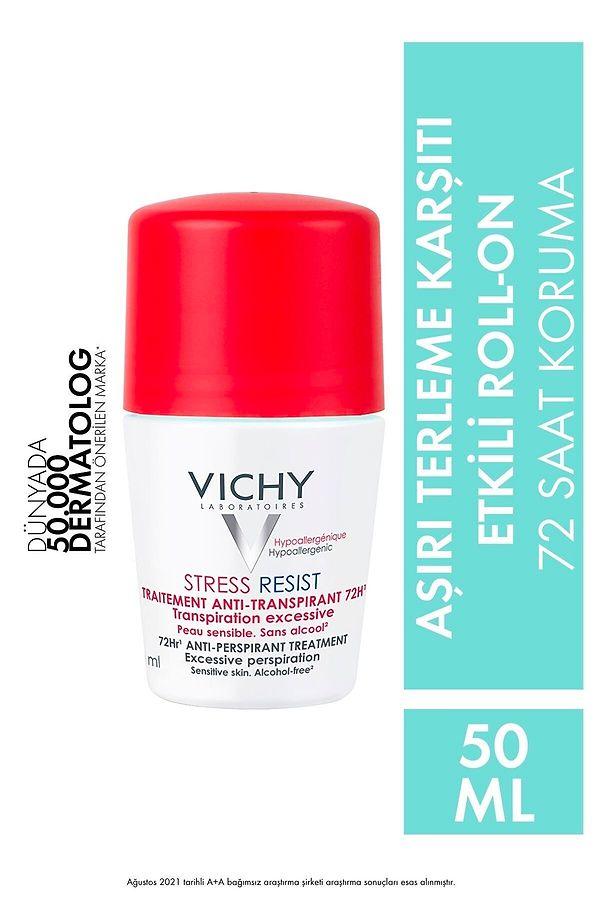 1. Yoğun terleme problemi yaşayanlar için dermatologların tavsiyesi olan Vichy roll-on güzel bir tercih olabilir.