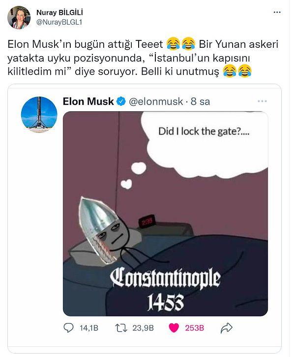 Twitter'da Musk'ın tweetine gelen tepkiler de çeşitlilik gösteriyor.
