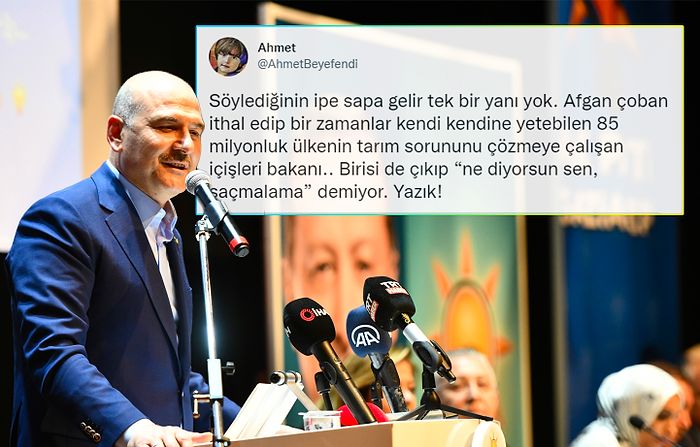 Soylu'dan Tarım ve Hayvancılık İçin Çözüm Önerisi: 'Afgan Çoban Alalım'