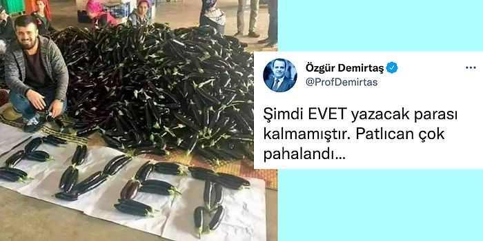 Özgür Demirtaş'ın Başkanlık Referandumu İçin Patlıcanla EVET Yazan Çiftçiyle Dalga Geçmesi Tartışma Yarattı