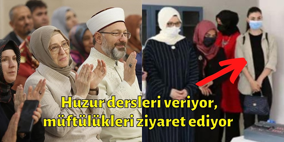 Diyanet İşleri Başkanı Ali Erbaş’ın Eşi Seher Erbaş'ın Kadın Polise Çantasını Taşıtması Tepki Çekti!