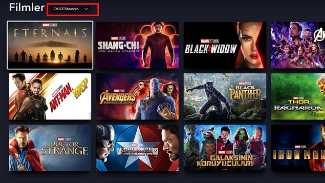 6. Disney+'taki bazı filmleri IMAX Enhanced formatında izleyebilirsiniz.