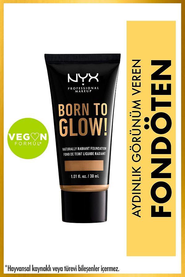 14. Vegan formüle sahip Nyx Born To Glow fondötenin 'Caramel' rengi koyu tenliler için ideal.