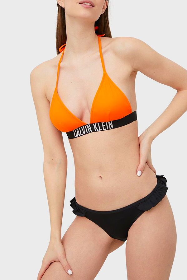 8. Calvin Klein boyundan bağlamalı turuncu bikini üstü.