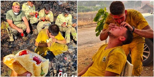 Marmaris'te Çıkan Orman Yangınında Canını Dişine Takıp Çalışan Görevlilerin Saha İçinden Görüntüleri
