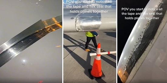 Uçağın Belirli Bölgelerini Bir Arada Tutması İçin Bant Kullanıldığını Gösteren Korkutucu Görüntüler
