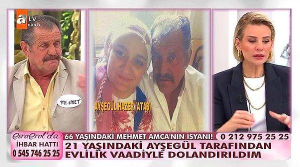 66 yaşındaki Mehmet Bey, 21 yaşındaki kadın tarafından evlilik vaadiyle kandırılıp dolandırıldığını iddia etti. Evleneceğini düşündüğü 21 yaşındaki kadının aslında evli çıktığını ve kendisini 40 bin TL'den fazla dolandırdığını iddia etti.