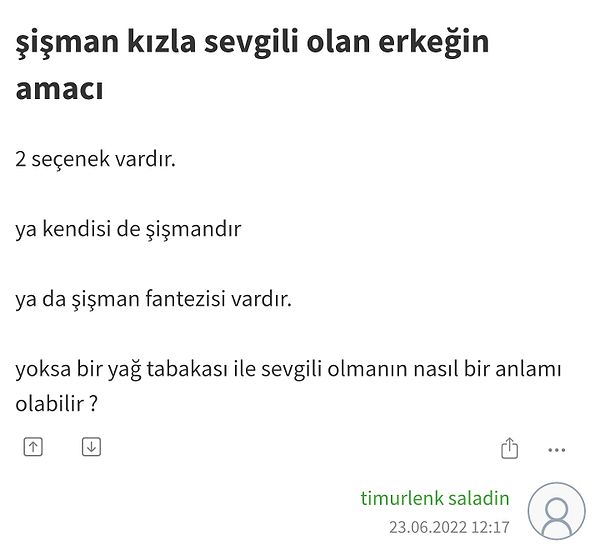 Gerçi bu kişinin diğer yorumlarına bakıldığında kadın düşmanlığının zirve olması şaşırtmıyor