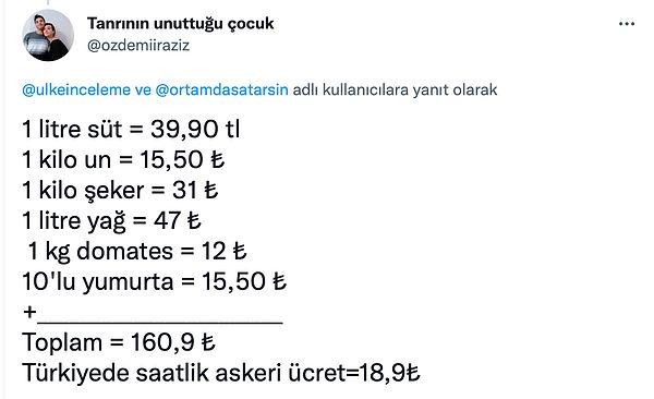 Bu paylaşım üzerine başka bir kullanıcı da aynı ürünlerin Türkiye'deki fiyatını yazarak çarpıcı bir karşılaştırma yaptı 👇