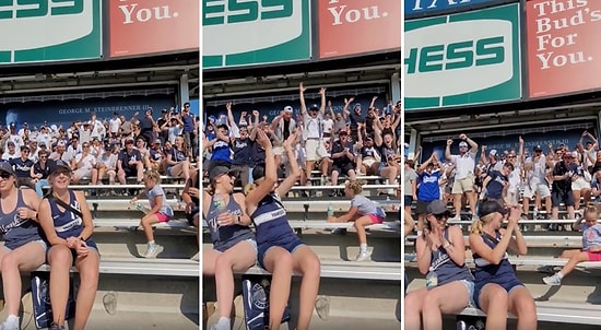 Su Şişesini Dik Durdurmaya Çalışan Ufaklığı İzleyen Tribünlerdeki Kalabalığın Coşkulu Anları