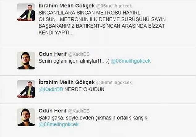 Peki koca ülkede bu paylaşımı ciddiye alan tek kişi kim oldu? Eski ABB Başkanı Melih Gökçek...
