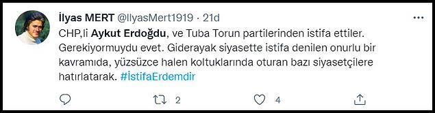 Aykut Erdoğdu ve eşi Tuba Torun'un istifası sonrası sosyal medya kullanıcıları yorumlarda bulundu.