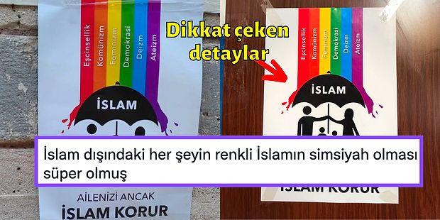 İstanbul'un Birçok Yerine Asılan 'Ailenizi Ancak İslam Korur' Yazılı Afişler Gündem Oldu