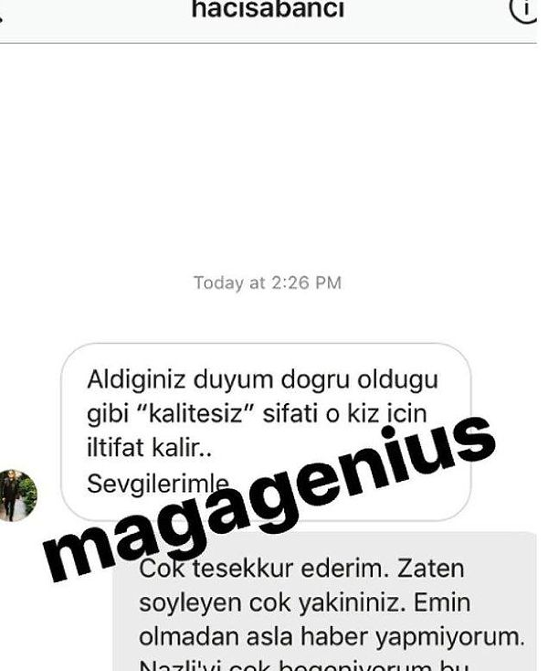 Ardından Hacı Bey, eski sevgilisi Özge Ulusoy için "kalitesiz" sıfatının hafif kalacağını söylemişti... Böylece bu büyük aşk bitmiş, Sabancı ailesinin asla istemediği birliktelik tarihin tozlu sayfalarında yerini almıştı.