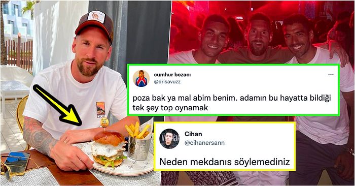 'Messi Burger' Yiyen Messi'nin Çarşı İznindeymiş Gibi Verdiği Poz Goygoycuların Diline Düştü