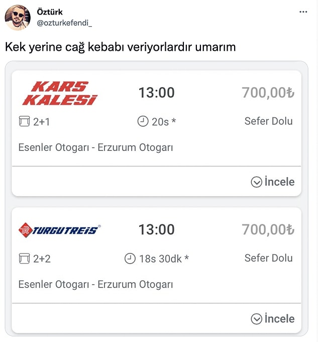 Sosyal medyada da cep yakan otobüs fiyatları gündem oldu. Bayramı memleketlerinde geçirmek isteyen kullanıcılar otobüs fiyatlarını paylaştı.
