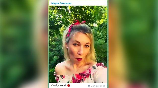Zaharova, paylaşıma "Kendi hasadım" notunu da düştü. 👇