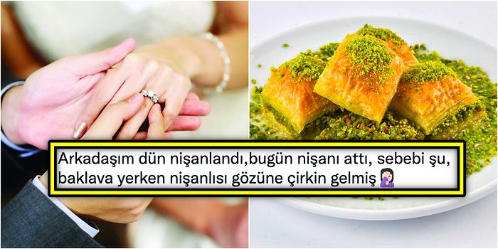 Nişanlandıktan Bir Gün Sonra Eşini Baklava Yerken Beğenmediği İçin Yüzük Atan Adam Sosyal Medyada Gündem Oldu