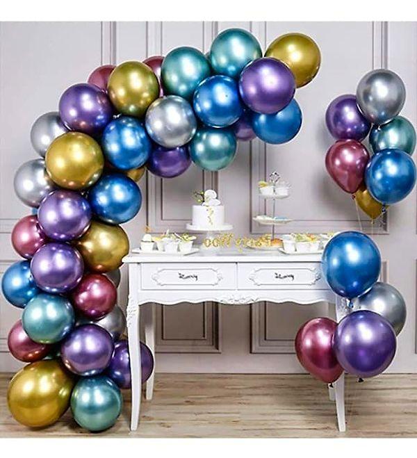 6. Metalik görünümlü bu balon setine aşık olacaksınız!
