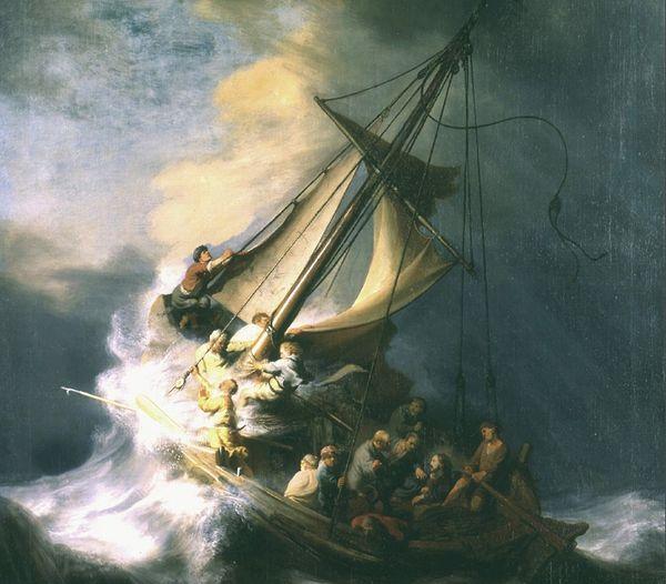 Ayrıca ünlü ressamın yine aynı tarihli "Celile Denizi Fırtınasında İsa" eseri,