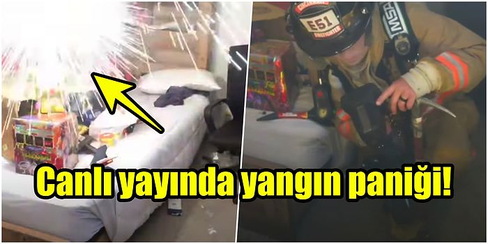 Canlı Yayında Odasında Havai Fişek Patlatıp Az Kalsın Evini Yakan Ünlü Yayıncının O Anları Viral Oldu