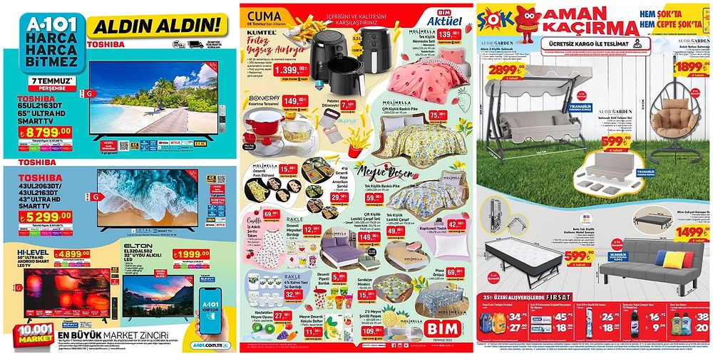 4 - 10 Temmuz Haftasında A101, BİM ve ŞOK Aktüel Ürünler Listesinde Neler Var?